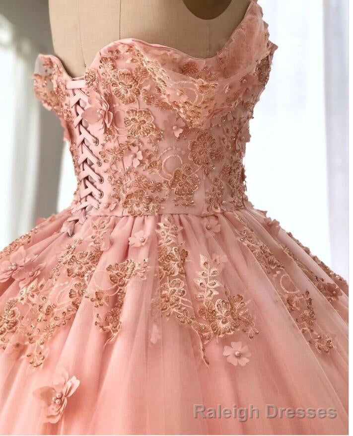 Quince Dresses Pink Ball Gown Off the Shoulder Wedding Dress