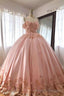 Quince Dresses Pink Ball Gown Off the Shoulder Wedding Dress