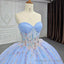 Quinceanera Dress Chic Strapless Sweep Train Prom Dresses Sweetheart Lace Up Prom Dresses