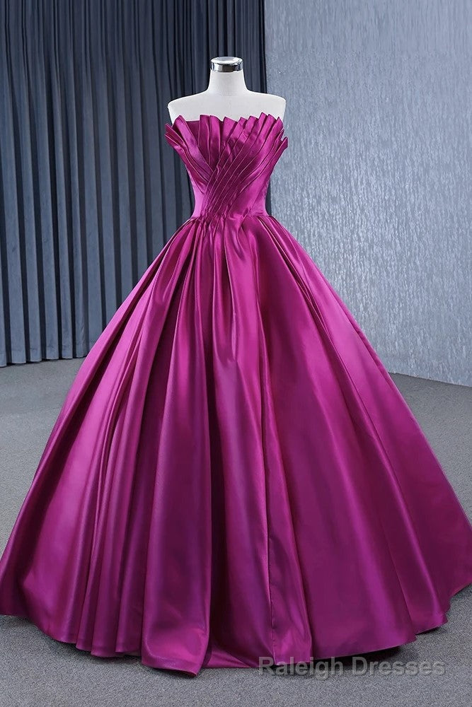 Quinceanera Dress Novelty A Line Satin Strapless Ball Gown Evening Dress for Women Main image