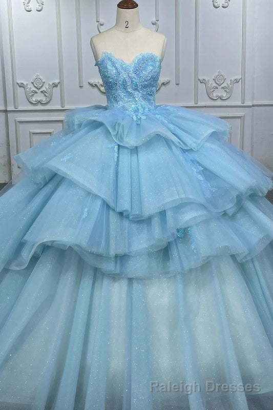 Quinceanera Dress Romantic Princess Sleeveless Quinceanera Dresses Ruffle Strapless Sequins Ball Gown Main image