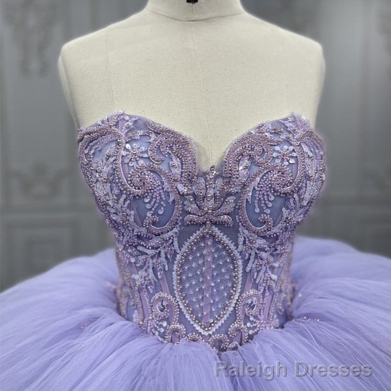 Quinceanera Dress  Strapless Ball Gown Crystal  Lavender