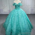 Quinceanera Dress V-neck Sequined Evening Party Dresses Off-the-shoulder