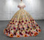 Quinceanera Flower Off-the-Shoulder Ball Gowns Dress