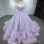 Quinceaera lace  Off-the-Shoulder Ball Gown Purple Sequined Dress