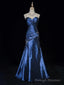 Sexy Sweetheart Sleeveless Mermaid Satin Long Prom Dresses For Prom Online