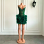 Real Luxury Black Girls Prom Occasion Birthday Prom Dress Emerald Green Feather Women Short Prom Dresses