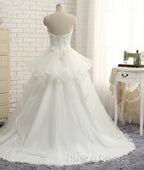 Real Photo Ivory A-Line Wedding Dress