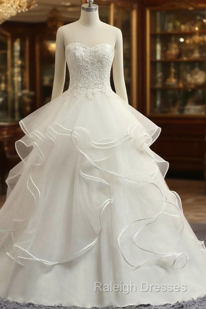 Real Photo Ivory A-Line Wedding Dress Main image