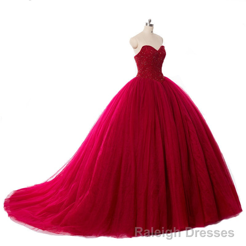 Red Ball Gowns Wedding Dresses Princess Puffy Red Lace Bridal Dresses for Women Main image
