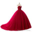 Red Ball Gowns Wedding Dresses Princess Puffy Red Lace Bridal Dresses for Women