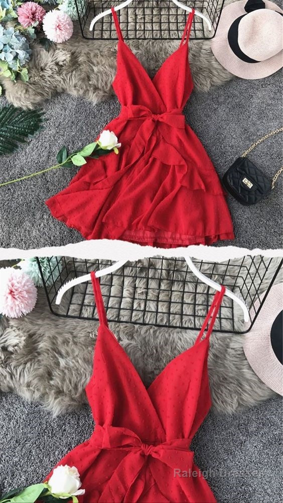 Red Cocktail Dress Homecoming Dress