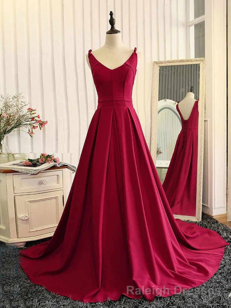 Red Fashionable Long Prom Gowns, Red Prom Dress