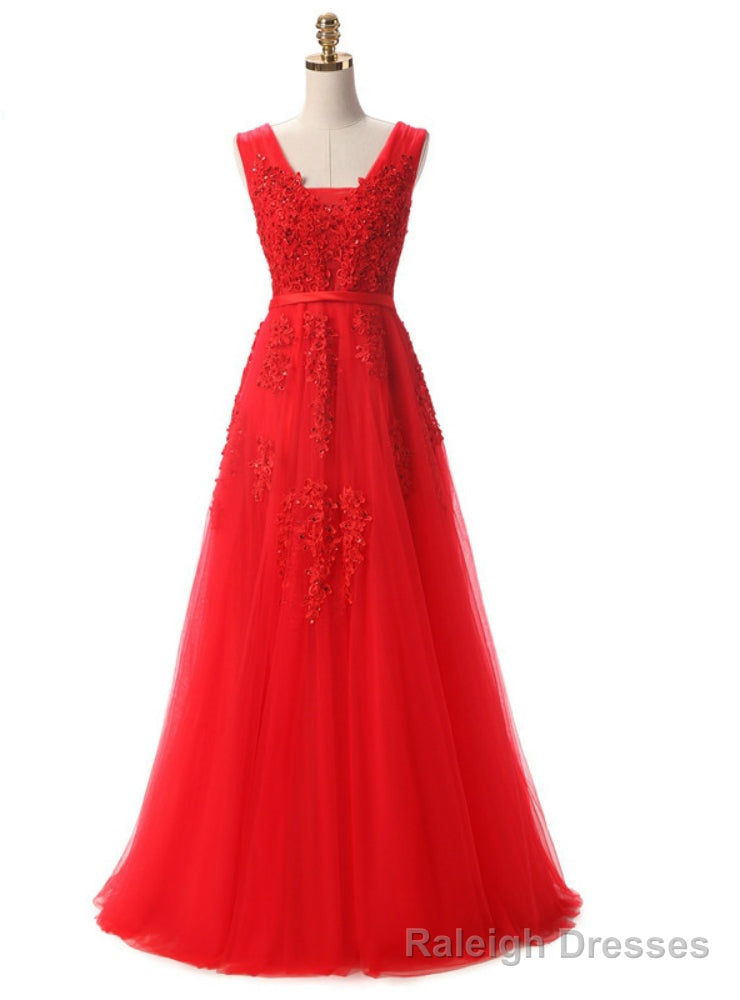 Red Lace Beading Sexy Backless Prom Dress Main image