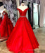 Red Lace Prom Dress Tulle Off Shoulder Long Beaded Prom Dresses