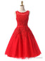 Red Lace Short Homecoming Dress