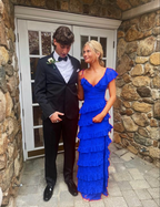 Long Red Prom Dress Lace Prom Dresses With Slit