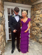 Long Red Prom Dress Lace Prom Dresses With Slit