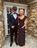 Long Red Prom Dress Lace Prom Dresses With Slit