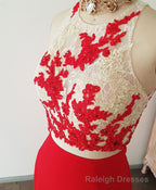 Red Mermaid Long Prom Dress, Red Formal Graduation Dress