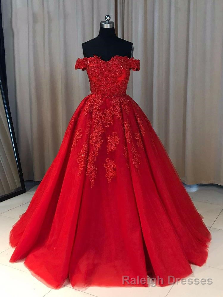 Red Off Shoulder Gorgeous Prom Dress, Lovely Formal Gown , Prom Dresses