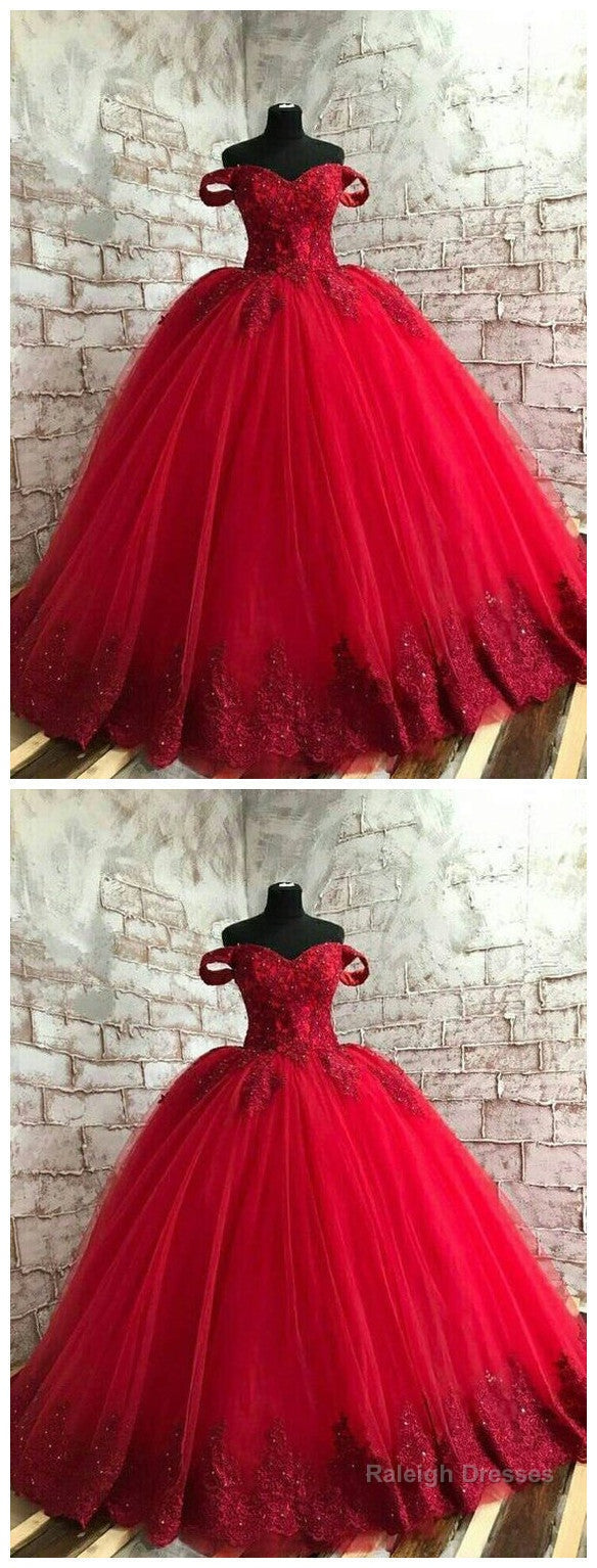Red Prom Dress, Gothic Prom Dress, Red Lace Prom Dress Main image