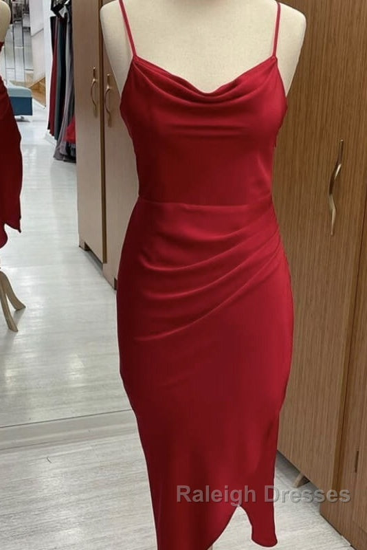 Red Satin Slip Bridesmaid Dresses Secondary image