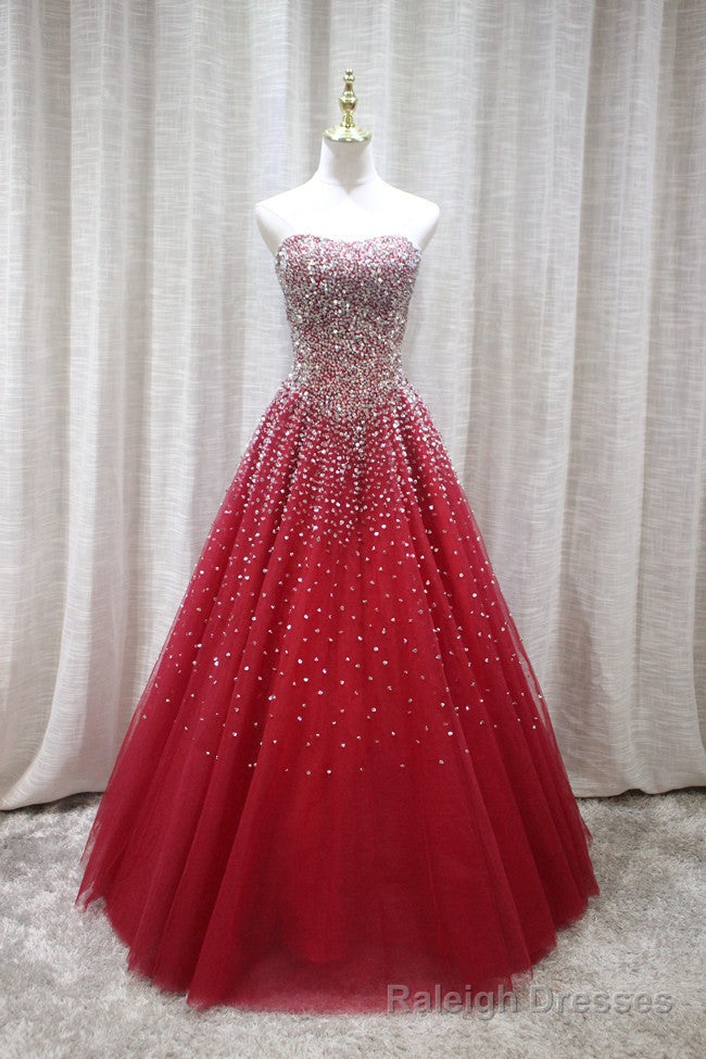 Red Sparkle Prom Dress , Handmade Charming Formal Gown, Prom Dress Secondary image