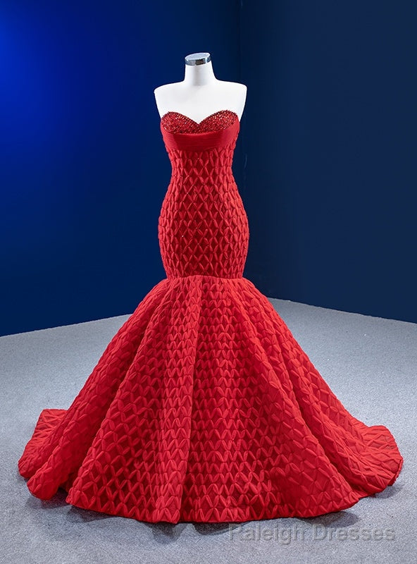 Red Sweetheart Beading Tulle Prom Dress Main image