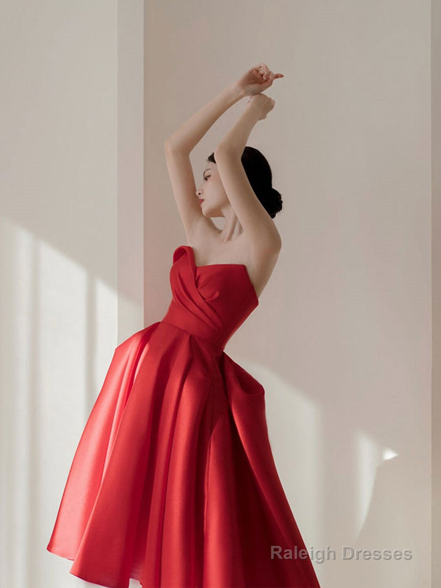 Red Sweetheart Neck Short Prom Dress, Red Party Dress Secondary image