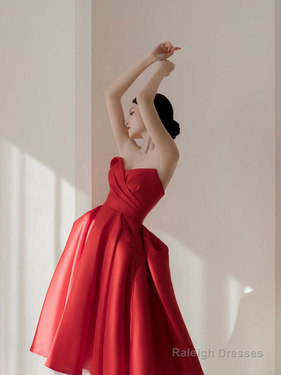 Red Sweetheart Neck Short Prom Dresses Red Prom Dresses Secondary image