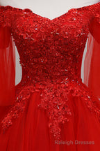 Red Sweetheart Tulle with Lace and Beaded Homecoming Dress, Red Party Dress