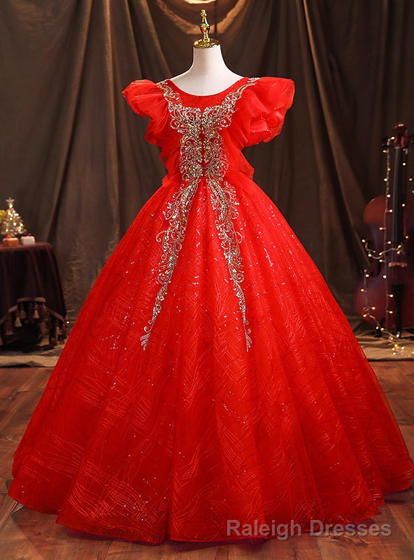 Red Tulle Sequins Appliques Quinceanera Dresses Main image