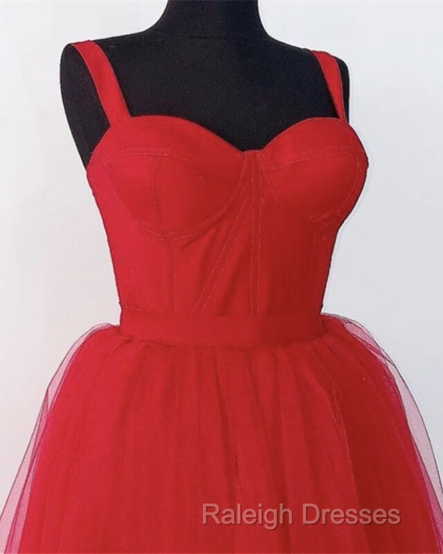 Red Tulle Spaghetti Straps Midi Corset Dress Secondary image