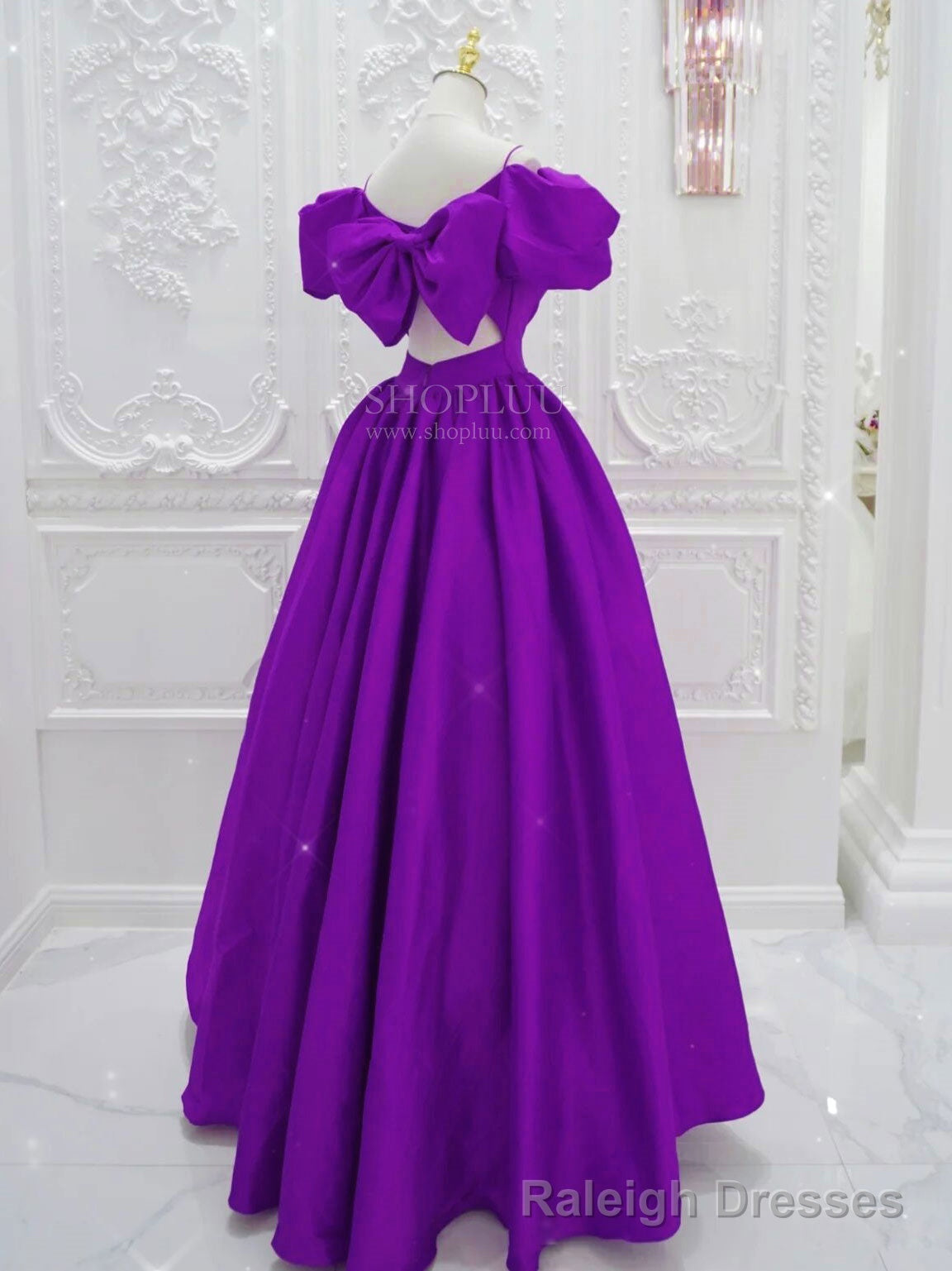 Red V Neck Satin Long Prom Dress, Red Formal Prom Dresses