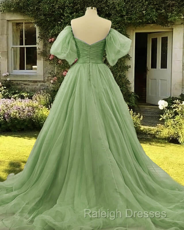 Removable Sleeve Ball Gown Sage Dress Secondary image