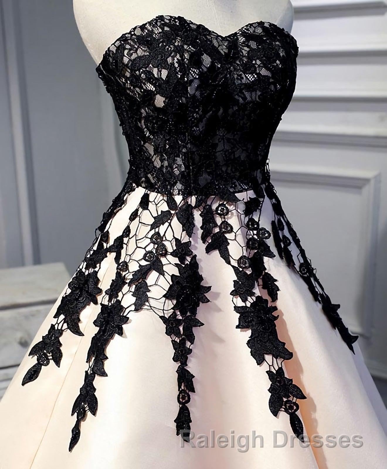 Champagne Lace Short Prom Dress, Lace Evening Dress