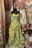 Retro Ball Gowns Straps Satin Sage Green Long Prom Dresses Prom Dress