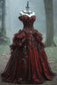 Retro Ball Gowns Sweetheart Long Prom Dresses Off Shoulder Prom Dress