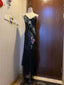 Retro Black Mermaid Deep V Halter Sequined Long Formal Prom Dress