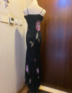 Retro Black Mermaid V-Neck Chiffon Long Formal Prom Dress