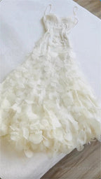 Retro Glam Mermaid Gowns Sparkling Beaded Sequins White Chiffon Prom Dresses For Prom Events & Weddings**Ed01917