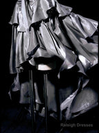 Retro High Low Irregular Spaghetti Straps Gray Short Birthday Dresses Birthday Outfits