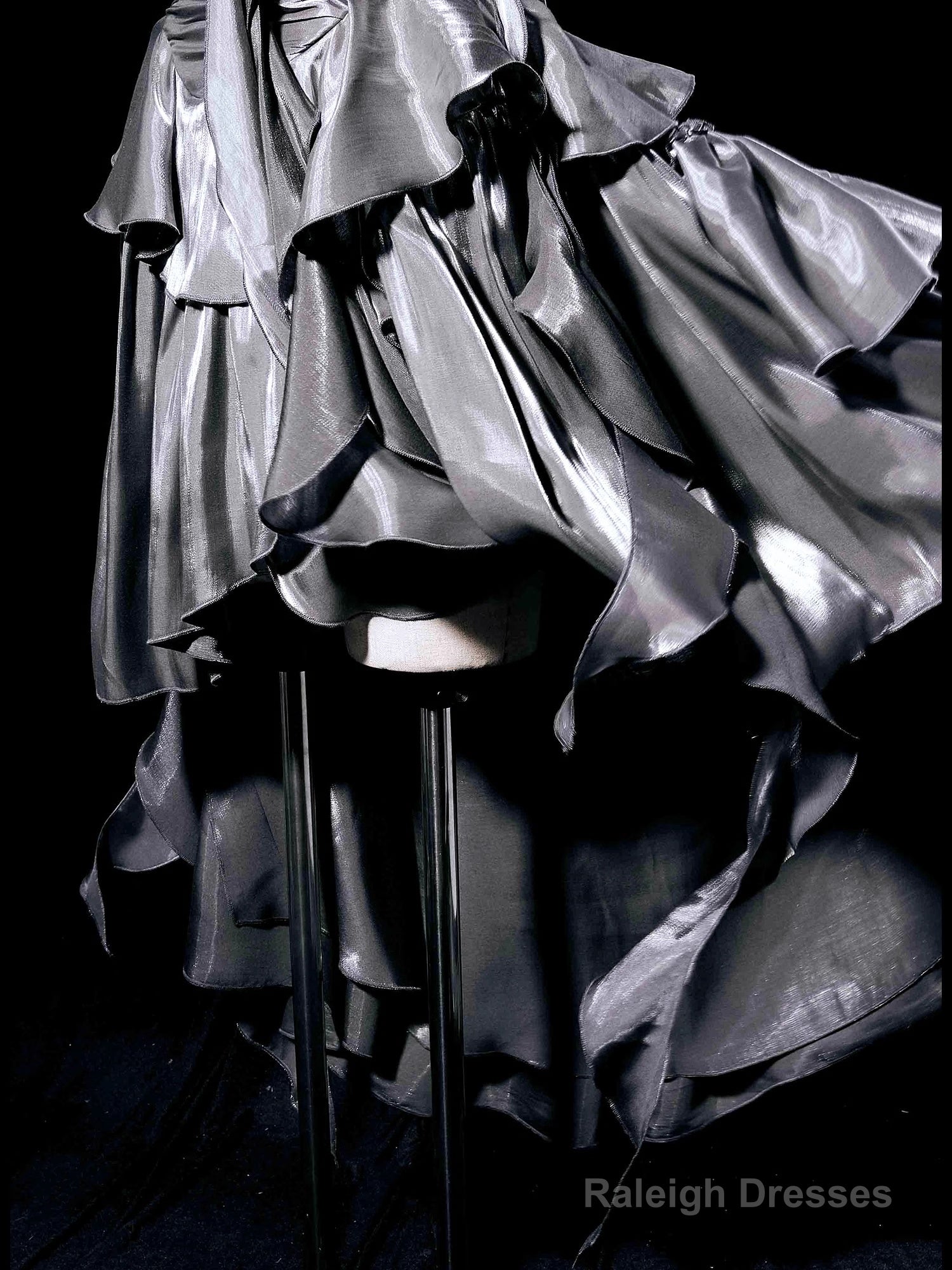 Retro High Low Irregular Spaghetti Straps Gray Short Birthday Dresses Birthday Outfits