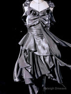 Retro High Low Irregular Spaghetti Straps Gray Short Prom Dresses Birthday Outfits