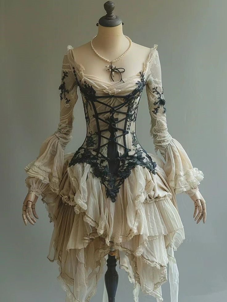 Retro Lace Long Sleeves Short Prom Dresses Homecoming Dresses Secondary image