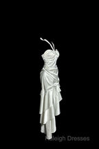 Retro Mermaid Halter Satin High Low Evening Dress Prom Dresses