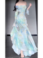 Retro Mermaid Off The Shoulder Floral Long Sleeves Prom Dress Birthday Outfits