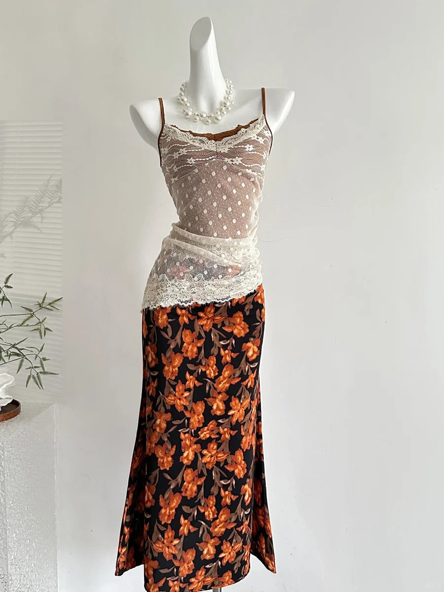 Retro Mermaid Strapless Lace Slit Long Rrom Dress Prom Dress Main image