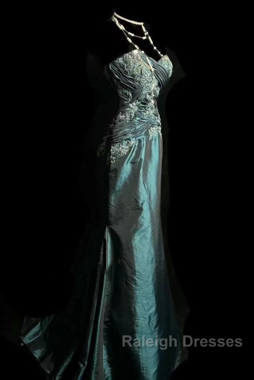 Retro Mermaid Sweetheart Taffeta Long Prom Dresses